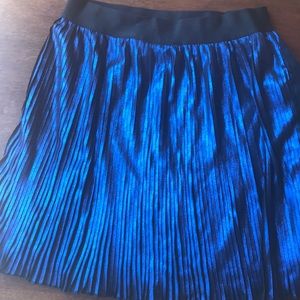 Girls Blue Black Pleated Party Wedding Skirt
